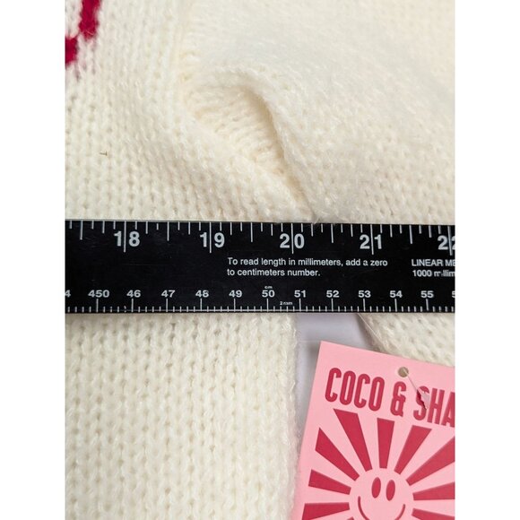 Coco and Shay size L Red and Cream Lobster Design Crew Neck Sweater Beachy Sea - Picture 13 of 14